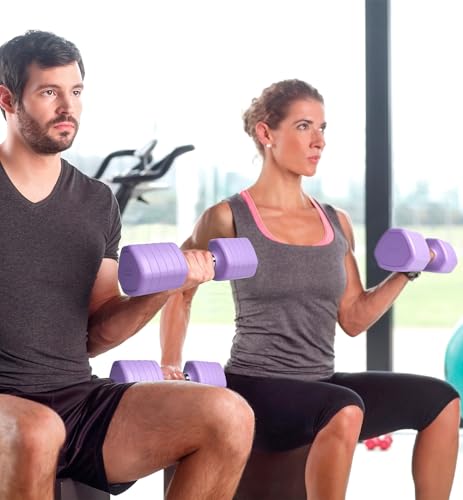 Adjustable Dumbbell Set of 2, 10LB 20LB 30LB Weight Set | Hand Weights for Women Men, Dumbbells for Home Gym Outdoor Exercise & Muscle Toning Weight Loss Rehab Strength Training - color: Purple, style: 30 lb, Pair-Chrome Handle