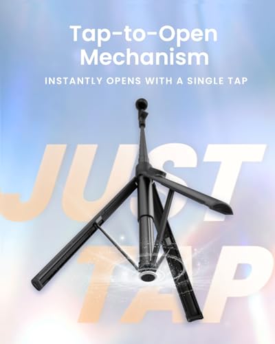 KraftGeek 66" JustTap Phone Tripod for iPhone, Automatic Selfie Stick for Cell Phone, Tripod Stand with Remote for Video Recording, Black - color: Black
