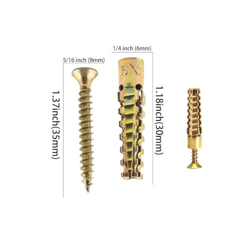 Heavy Duty Hollow Wall Anchors with Screws, Hardware Fastener Assortment