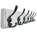 Dseap Coat Rack Wall Mounted - 24" Long 6 Tri Hooks, Heavy Duty Wooden Wall Coat Hanger Coat Hook for Clothes Hat Jacket Clothing, White and Black - color: White & Black, size: L=24"