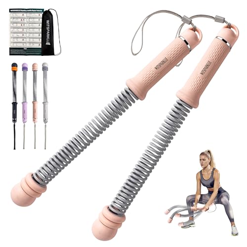 WIitsparklle Portable Adjustable Ropeless Battle Ropes with Pink | Weighted Cordless Workout Rope with Anti-slip Handles for Low-impact Cardio, HIIT, Home Gym and Office Fitness - color: Pink