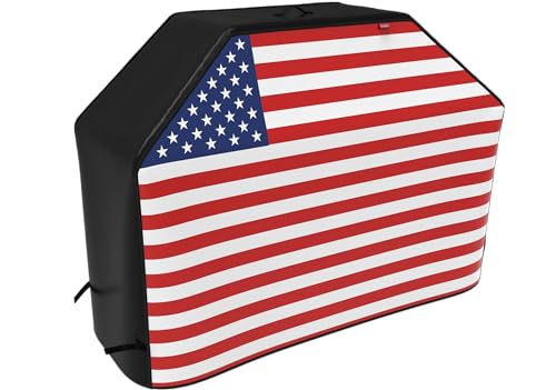 62" Heavy Duty Waterproof Gas Grill Cover fits Weber Char-Broil Coleman Gas Grill-Black, American Flag. - color: American Flag, size: 62"