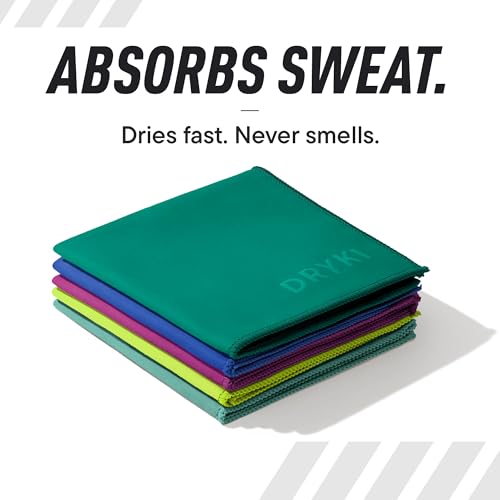 DRYKI Pocket-Sized Sweat Towels - The Original Sweat Absorbing Handkerchiefs - Quick-Dry Microfiber Sweat Rags for Face, Hands, & Body - Men & Women - Gym, Sports, and Work (Summit: 5 Pack) - color: *Summit