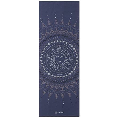 Gaiam Premium Yoga Mat, 6mm Thick Print Mat | Premium 6mm thick cushioning for joint support. Non-slip print design for yoga, Pilates & floor workouts. - color: Here & Now