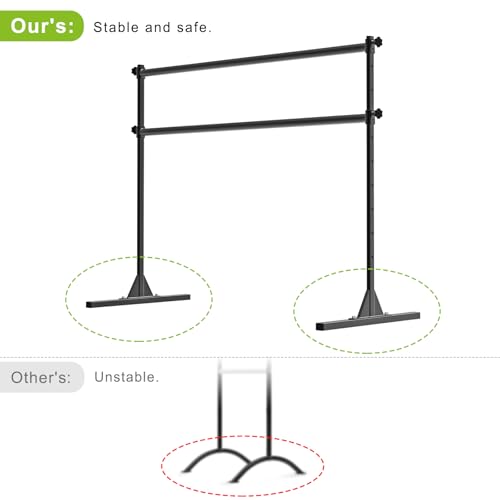 SELEWARE Height Adjustable Ballet Barre Freestanding Ballet Bar Heavy Duty Dance Bar Support Barre Movements Body Stretch Pull-ups, Sturdy Construction Never Fall Apart, Anti-Slip - color: 5 FT (Steel Crossbar, Black)