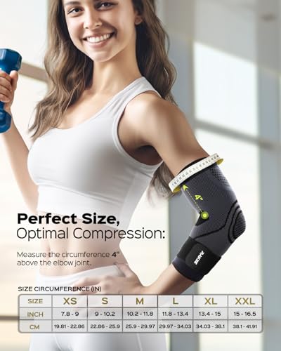 Rakiie Elbow Compression Sleeve 2 Pack, Elbow Brace for Tendonitis and Tennis Elbow, Pain Relief Brace for Men & Women,Sleeve Reduce Joint Pain for Tennis, Golfer, Workouts, Black (XL) - color: Black, size: X-Large