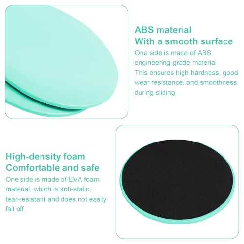17.5cm/6.89In Round Core Sliders for Working Out,Set of 4 Exercise Core Pilates Sliders,Floor Foot Slider for Exercise 2 Color - color: yellow+green
