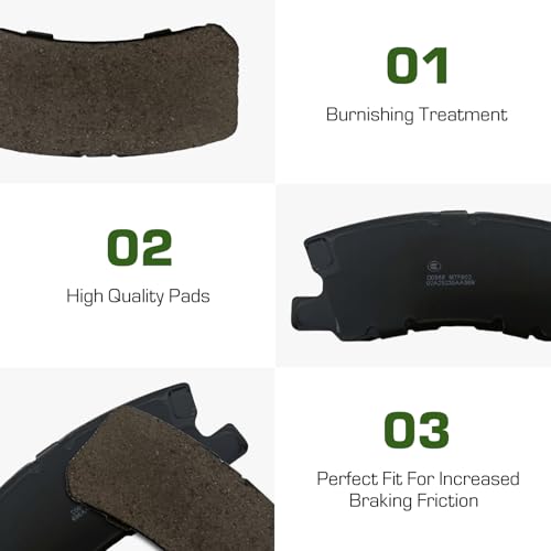 D868 Ceramic Brake Pads Kits Fit for Lancer, RVR, Endeavor, Patriot, Compass, Avenger, 200, Montero, Caliber, Outlander Sport, Sebring, Outlander, Rear Brake Pad Set, 4pcs - size: D868