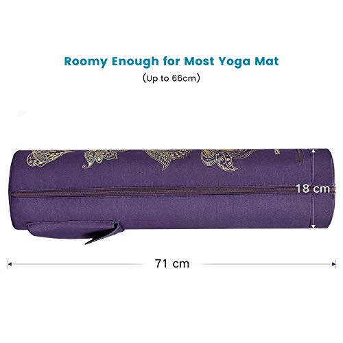 Gonex Yoga Mat Bag with Full-Zip Design, Fits Most Mats | 600D Oxford Fabric, Wet Pocket, Front Zip Pocket, Adjustable Strap, Fits Mats up to 26" - color: Purple