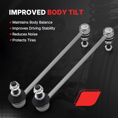 K750098 Zinc-Nickel Alloy Front Sway Bar Stabilizer Links for 09-14 Nissan Cube/07-19 Nissan Versa/14-19 Nissan Versa Note/15-19 Nissan Micra OE# 546189U00A 546181FE0A 45G20818 54618JX00A MS30844 - color: K750098, size: Sway Bar Links