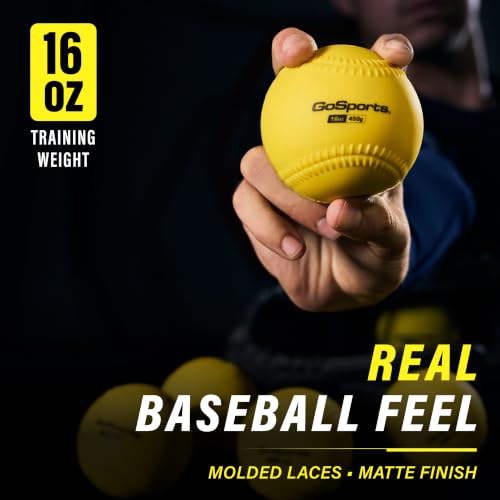 GoSports 16 oz Weighted Training Baseballs - Choose Standard or PRO - Hitting & Pitching Training for All Skill Levels - Improve Power and Mechanics - color: Pro