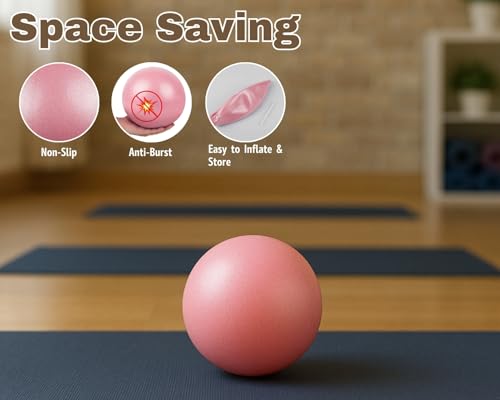 Pilates Ball 9 Inch Yoga Ball Small Exercise Ball for Core Strength Fitness Balance Stability at Home Gym