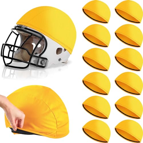 Ramede Football Helmet Covers for Practice Scrimmage Cap Helmet Cover Scrimmage Cap for Youth Adult Football Hockey Training Accessories 10.4 Inch in Diameter - color: Yellow, size: Regular Style