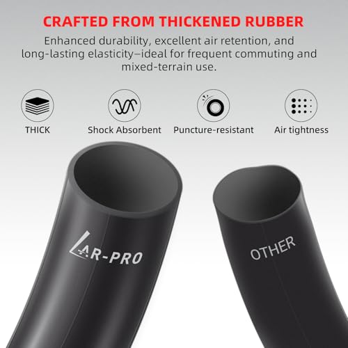 AR-PRO 2-Pack 14x2.125 Inner Tubes, Heavy-Duty 57-254 Electric Scooter & E-Bike Replacement Tubes with CR202 Angled Valve Stem for 14-Inch Wheels - size: 14x2.125 (CR202) without Levers