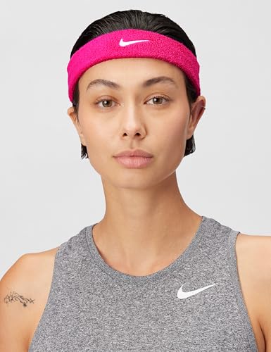 Nike Unisex Adult Swoosh Classic Headband - color: Vivid pink/white