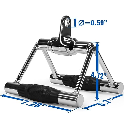 Yes4All Cable Machine Attachment, Double D Handle & Tricep Rope Cable Attachment, Weight Machine Accessories Load 880 LB for Home Gym - color: G. Double Row Rotate Rubber