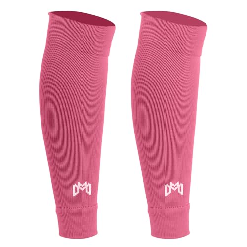 MediCaptain Pre Cut Soccer Sock Sleeves, Companion for Soccer Grip Socks, Securely Holds Shin Guards, Compression Leg Warmer - color: Pink