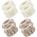 Chuangdi 4 Pairs Wrist Bands for Washing Face Wrist Spa Microfiber Wash Towel Band Scrunchies Absorbent Wristbands Sweatband for Women Prevent Liquid from Spilling(Khaki, Beige) - color: Khaki, Beige