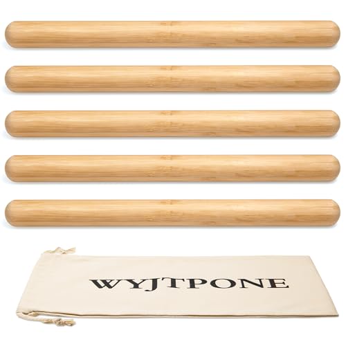 Bamboo Massage Sticks,Guasha Massage Roller Tool for Body Shaping & Relaxing Muscles 5pcs (1.2Inch*15Inch) - size: 1.2Inch*15 Inch