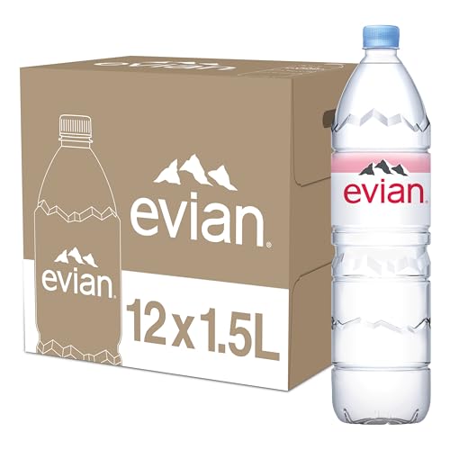 Evian Natural Spring Water, 1.5 L bottle (Pack of 12) - size: 50.7 Fl Oz (Pack of 12)