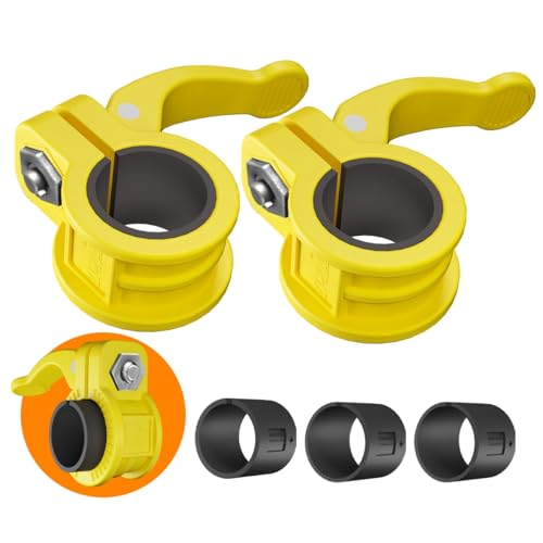 Mini Barbell Clips 1 inch I Multi-Size Adjustable Barbell Collar I 1 inch Barbell ClampsIQuick Release Weight Clips Pair of Locking for Dumbbell Bar - color: Yellow