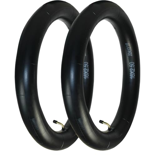 Libereco 16x2.125/2.5/3.0 Bike Inner Tubes for Electric Bike - Butyl Rubber,Bent Valve (CR202), High Elasticity for E-Bikes & Children Bikes - color: 2 Tubes, size: 16x2.5"