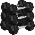 Hex Dumbbell Sets, 90-640 lb Rubber Encased Exercise & Fitness Dumbbells Set, Hand Weight for Strength Training, Weight Dumbbells - size: 105 lb Set (Pair of 15, 17.5, 20 lb)