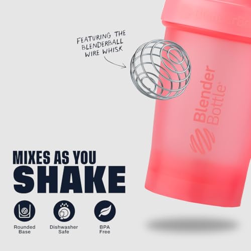 BlenderBottle Classic V2 Shaker Bottle Perfect for Protein Shakes and Pre Workout, 28-Ounce, Light Pink - color: Light Pink, size: 28 Ounces