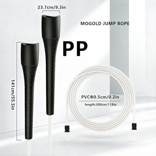 Unbreakable 5mm pvc Jump Rope – Pro-Grade PP Handles with Diamond Texture, 40X Strength PVC Cord, Adjustable 3m Length for HIIT, Home Gym, or Boxing Training (Portable & Tangle-Free) - color: Yellow handle with white cord