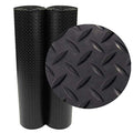 Rubber-Cal Diamond-Plate Rubber Flooring Roll - 3 mm x 4 ft x 9 ft Roll - Black - size: 108"L x 48"W x 0.1"Th