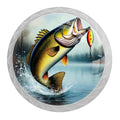 4 Pack White Cabinet Knobs, Bass Fish Drawer Handles for Cabinets, Dresser, Cupboard, Bathroom, Bedroom, Kitchen Hardware Closet Door Knob - color: Bass Fish