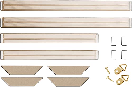 DIY Solid Wood Canvas Frame Kit with Stretch Bar - Customized Wooden Art Frames for Paintings - Easy-to-Build Canvas Stretching System - Wall Art & Oil Painting Accessories (20" x 20") - size: 20" x 20"