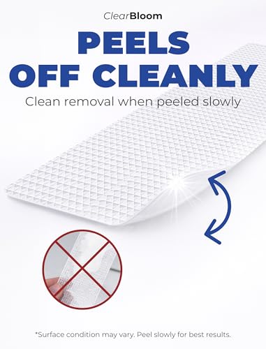 XXL Anti Slip Shower Stickers 12 PCS, Invisible Non-Slip Shower Strips for Adults, Premium Adhesive Bath Tub Stickers (Clear) - color: Clear