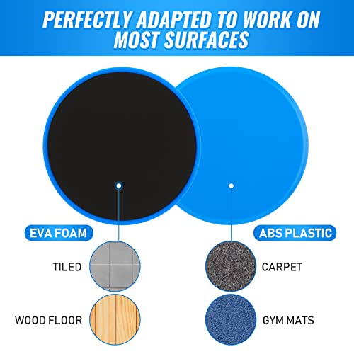 Wettarn 24 Pcs Core Sliders for Working Out Abdominal Exercise Gliding Discs Dual Sided Workout Disc Fitness Sliders Exercise Gear for Gym Floors Training Abdominal Core Strength - color: Multicolor