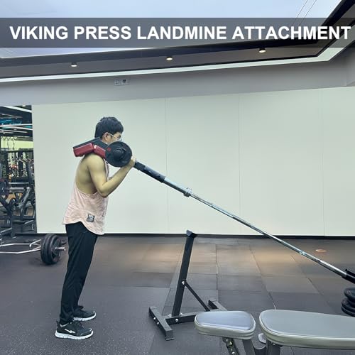 Viking Press Landmine Handle for 2-Inch Barbell, Hack Squat T-Bar Row Attachment Strength Training Accessories, Shoulder Press Landmine Attachment Equipment - color: Style E