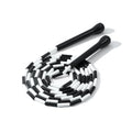 Experience Smooth and Adjustable Jumping with the IDOU Beaded Jump Rope - Unbreakable Handles, Tangle-Free Rotation, and Customizable Length. The Ultimate Fitness Companion! - color: Black & White Beaded