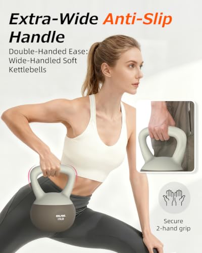 Soft Kettlebell, Safe Strength Training Kettle bell, Cushioned Impact-Resistant Base and Anti-Slip Grip Weight, Kettlebells Set for Home Workouts and Men/Women/Beginners,With Non-slip Gloves - color: Chic Brown