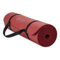 Gaiam Thick Yoga Mat, Exercise & Fitness Mat with Easy-Cinch Carrying Strap | Non-Slip NBR Foam | Joint Cushioning | Yoga, Pilates, Fitness & Floor Workouts | 72"L x 24"W - color: Red