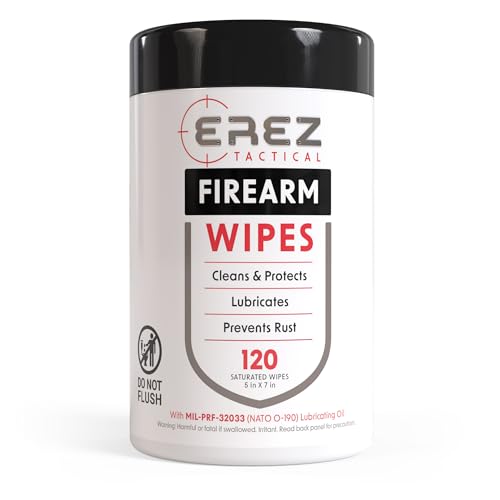 Gun Cleaning Supplies: 120 Gun Cleaning Wipes, 5"x7" CLP Gun Cleaner Lubricant - Clean, Lubricate, Protect - MIL-PRF-32033 (NATO O-190) Field & Range Gun Cleaning Cloth