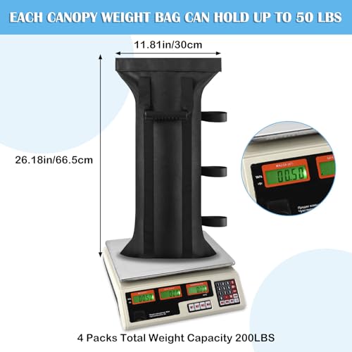 200LBS Canopy Sand Bags Set of 4 Empty Sandbags for Canopy Tent Legs, Heavy Duty Pop Up Canopy Tent Weights for Outdoor Gazebos, Umbrellas, Pergolas, Sunshades & Patio Furniture - No Sand - size: 200 LBS