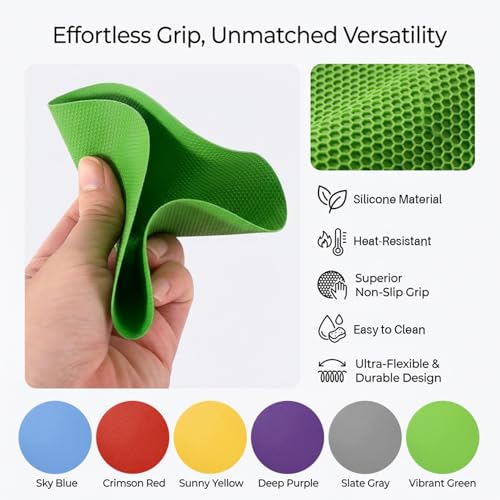 6PCS Jar Opener Gripper Pad - MAQIHAN Jar Grippers with Non Slip Grip, Rubber Bottle Opener for Seniors, Arthritis, Weak Hands, Multi-Function Gripper Pad for Tight Lids & Caps