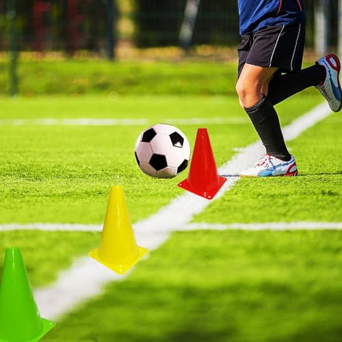 12Pcs Plastic Traffic Cones Mini Sport Cones for Basketball Football Drills, Indoor Outdoor Games Activity Festive Events - 7 Inch Orange Plastic Cones - color: green