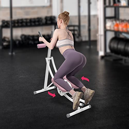 Dual Track Ab Machine for Home Abs Workout Foldable Core Trainer | Foldable Ab Machine featuring 330 lbs capacity rotating knee pad LED display and 3 level adjustable core workout design