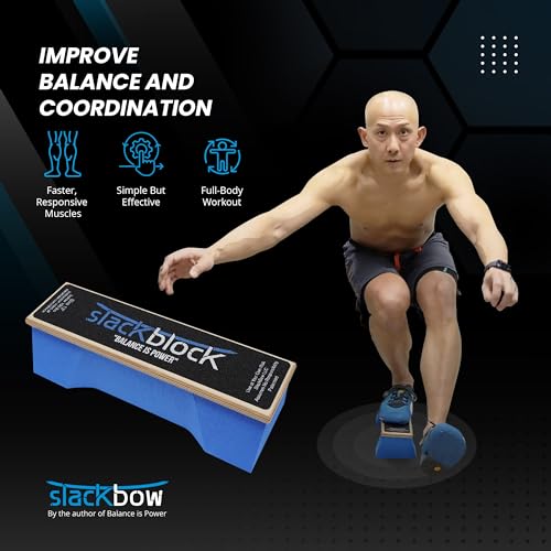 SlackBow SlackBlock Athletic Balance Trainer – Improve Balance, Stability, and Athletic Performance – Condition Your Body and Prevent Injury - Compact and Portable - size: 14"