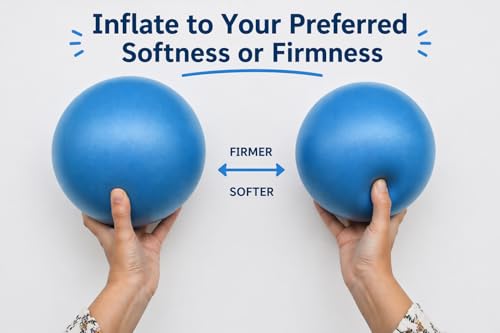 CIZEBO 6" Pilates Ball, Small Exercise Ball & Air Pump Yoga Core (8" Opt) - color: Blue, size: 6 inch