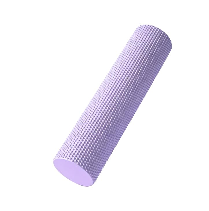 17.8 x 3.94 Inch Textured EVA Foam Roller, Compact Exercise Massage Roller for Muscle Rolling, Yoga, Pilates, Stretching and Home Gym Fitness，Purple - color: Purple