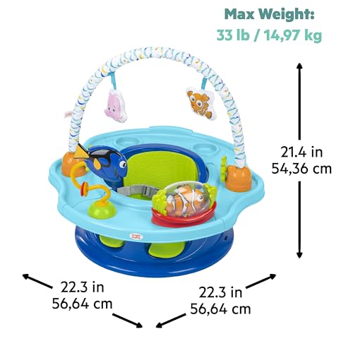 Bright Starts Disney Baby Finding Nemo SuperSeat, Fun Baby Seat for Sitting Up, Playtime, and Meals, Ages 4 Months to 4 Years, Blue - color: Finding Nemo