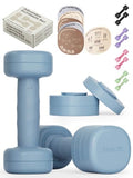 Adjustable Dumbbell Set｜2LB 3LB 4LB 5LB Light Hand Weights for Women｜One-Twist Weight Adjustment｜Non-Slip Curved Grip Handle｜Free Weights for Home Gym, Rehab, Pilates, Yoga, Strength Training - color: Ocean Blue