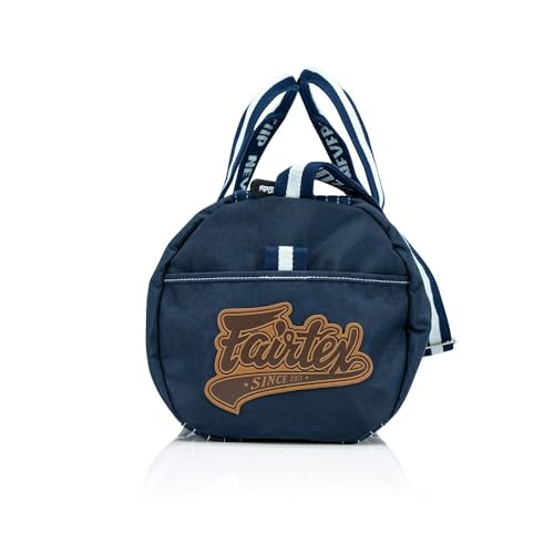 Fairtex BAG9 Retro Style Barrel Bag Thai Boxing Heavy Gym Bag Myay Thai MMA (Navy Blue) - color: Navy Blue