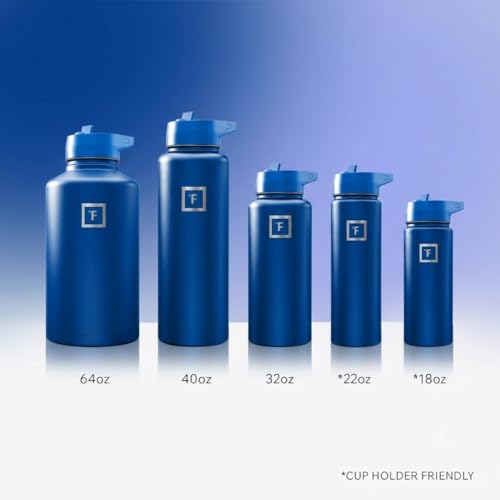 IRON °FLASK 40 oz Wide Mouth Water Bottle with Straw | Insulated Stainless Steel Sports Water Bottle with Leakproof Straw Lid - BPA Free, Cold 24 Hrs, Sweat Free (Twilight Blue) - color: Twilight Blue, style: Straw - 40 Oz (1 Lid)